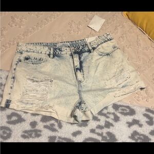 KanCan Light Wash Distressed Jean Shorts